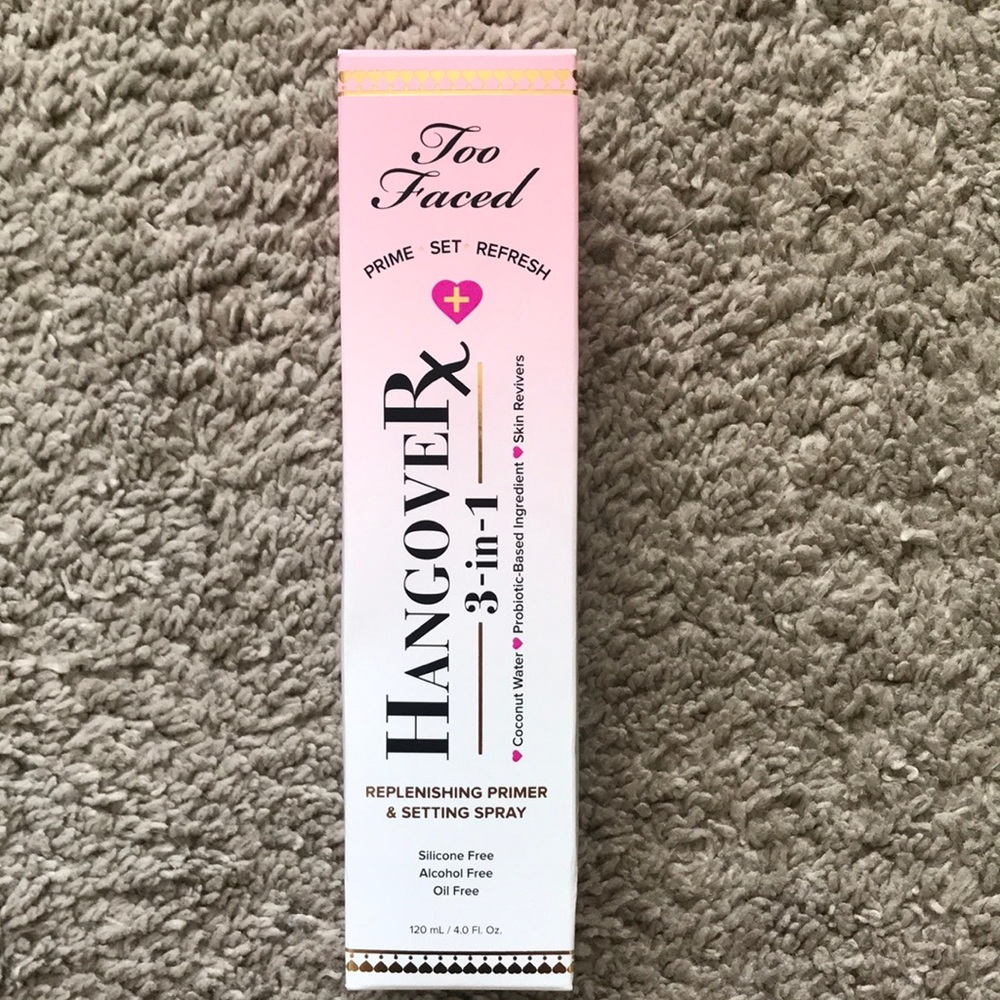 NIB Too Faced Hangover 3-in-1 Replenishing Primer & Setting Spray